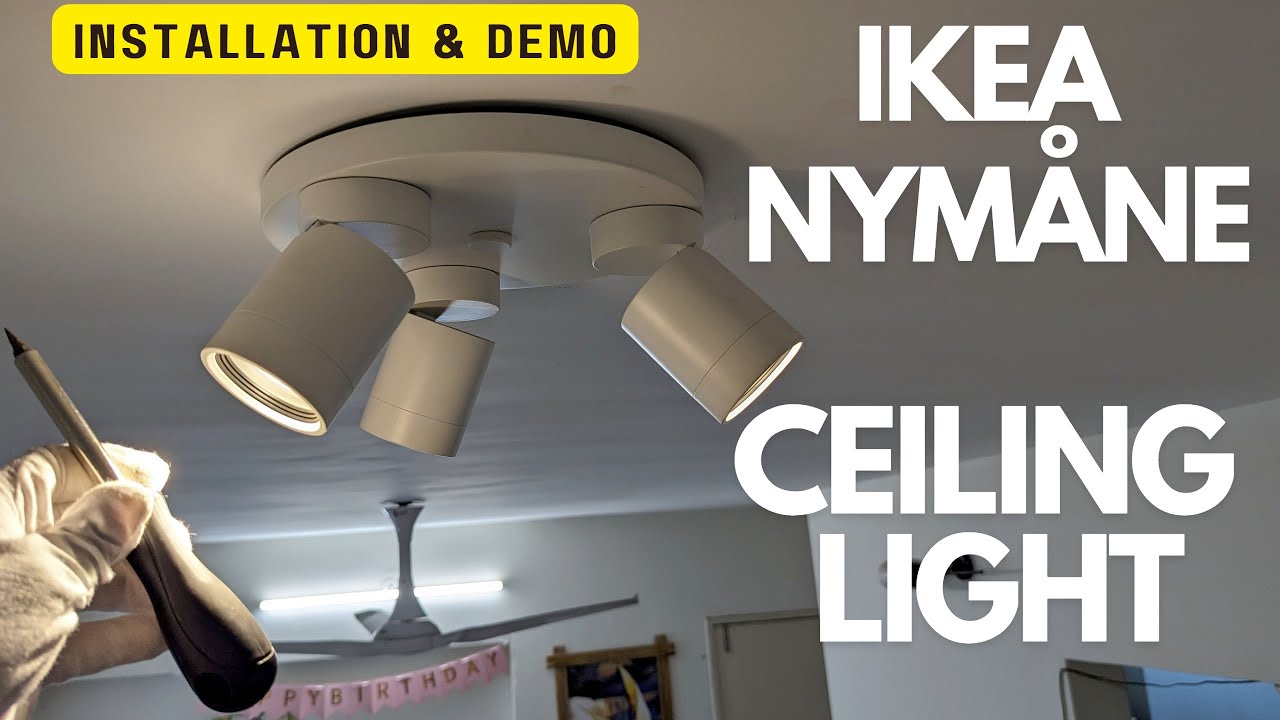 Установка потолочного светильника Ikea Nymane — подробные инструкции и демонстрация