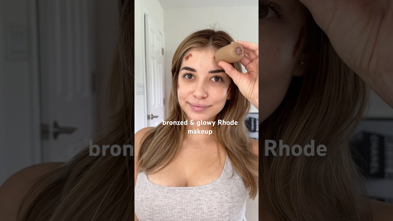 Bronzed & glowy full face of Rhode 