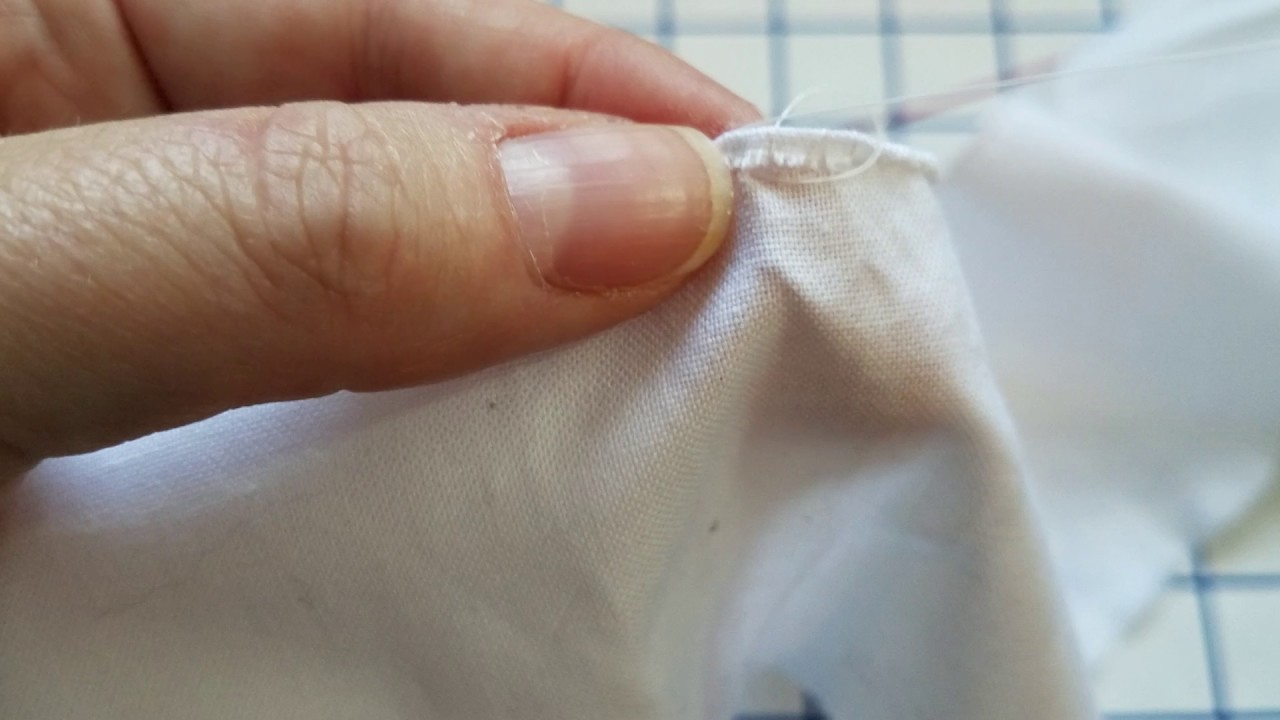 Hand stitching a rolled hem
