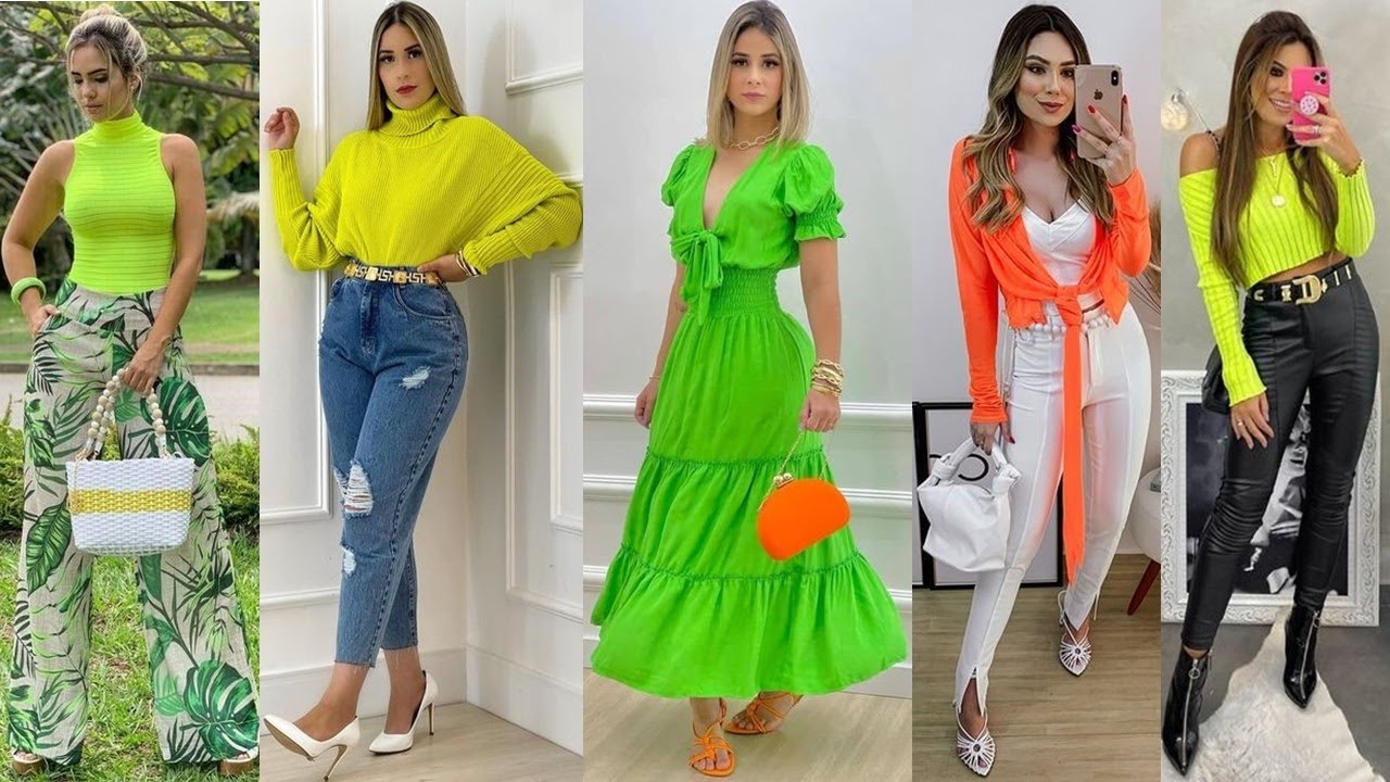 MODA COLORES NE&Oacute;N/ COMO COMBINAR PRENDAS COLOR NE&Oacute;N/ LINDOS OUTFITS EN TONOS NE&Oacute;N 2021-2022!!!