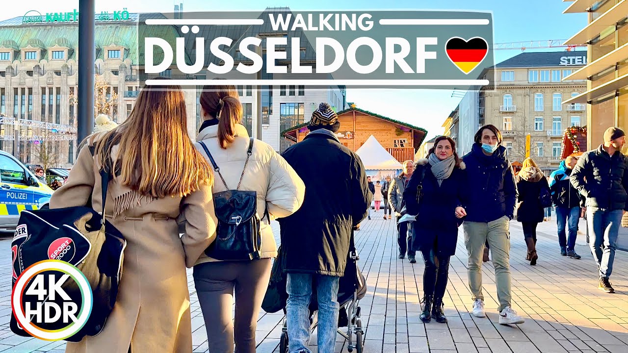 🇩🇪 DÜSSELDORF, Germany | Christmas Shopping Walk at Königsallee 2021 ✨ 4K HDR