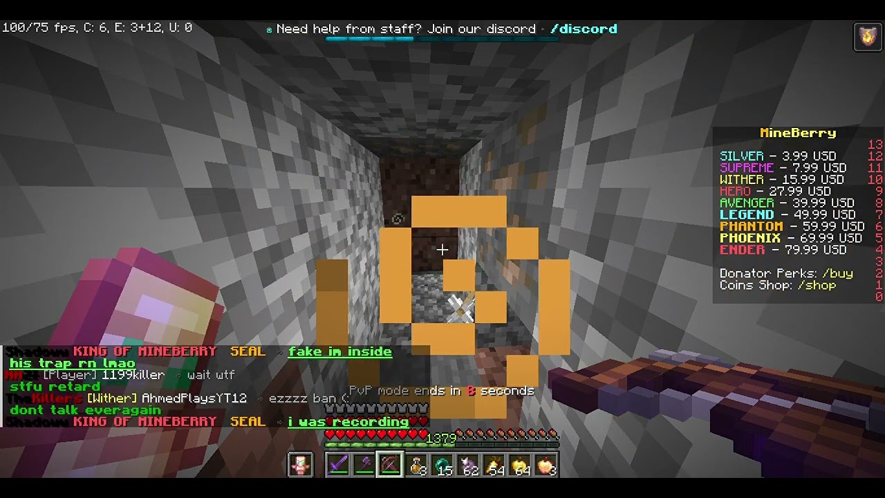 Mineberry - S1 - bloxeforce and 321456987 thought they can tpkill me LMAO