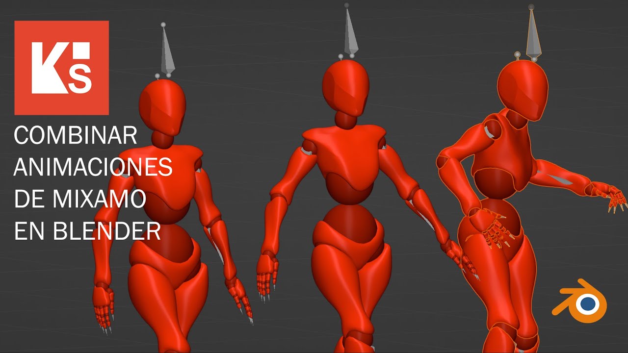 🔴Combinar animaciones de MIXAMO en BLENDER 🔴 Tutorial básico y simplificado