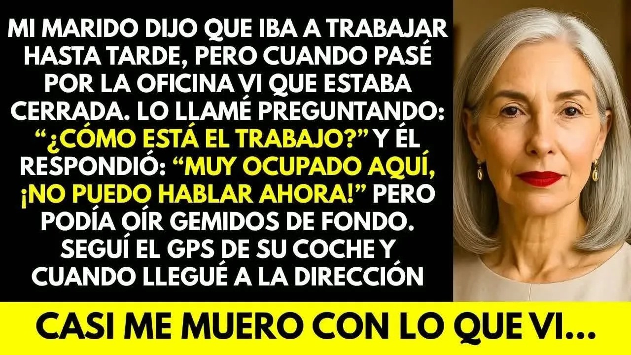 Mi marido dijo que iba a trabajar hasta tarde,seguí el GPS y al llegar casi me desmayo co