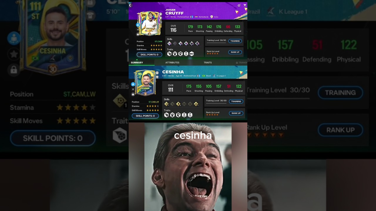 Cruyff vs cesinha #fcmobile