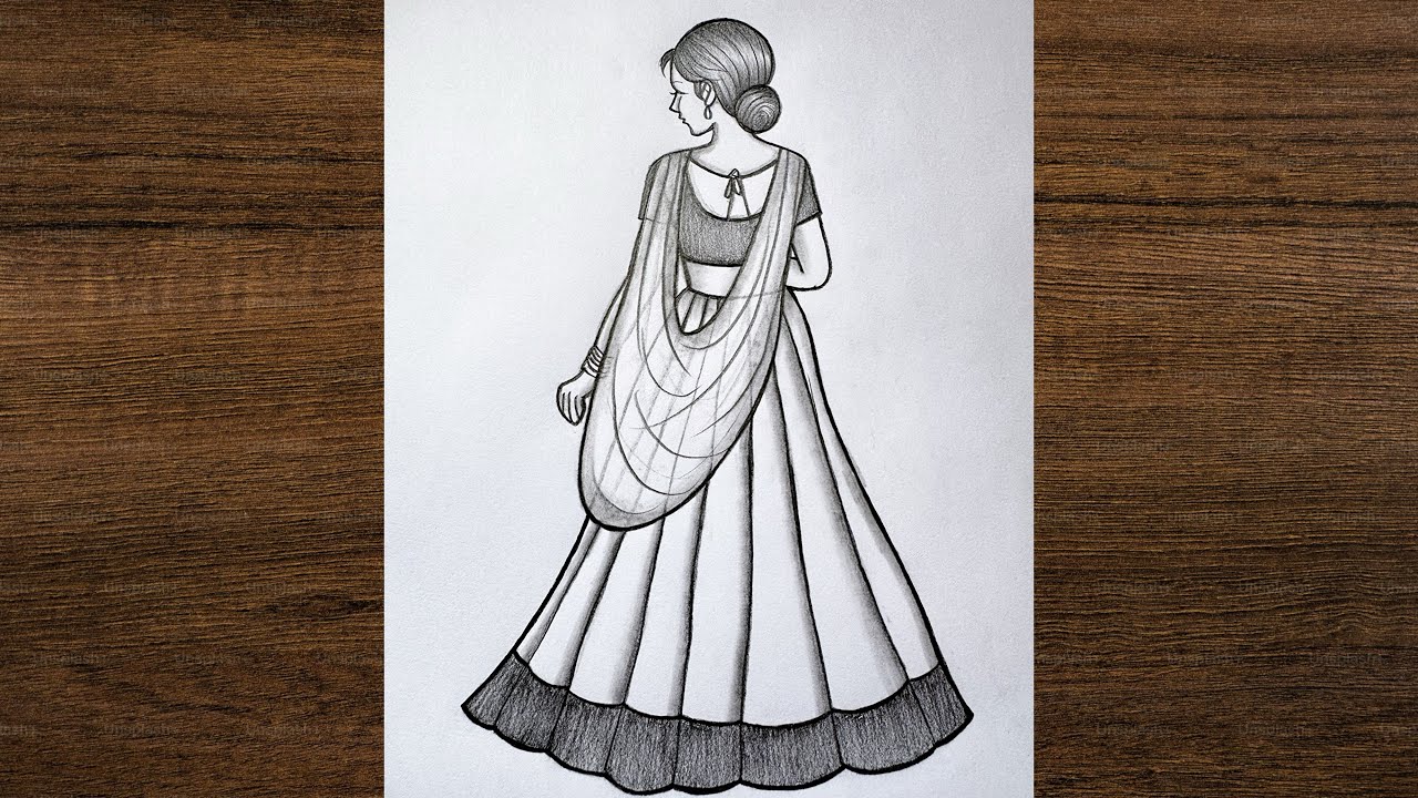How to draw a Girl backside drawing / Easy transition girl drawing / Easy drawing 