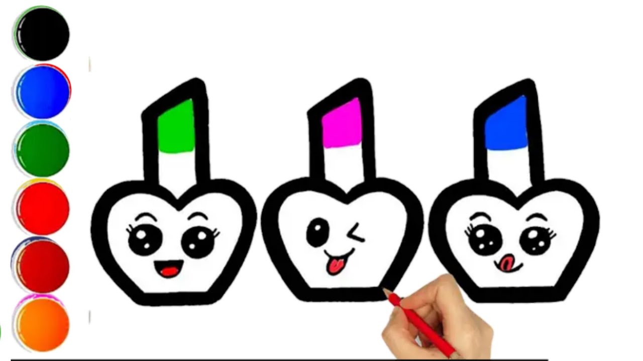 Easy nail paint drawing for kids|Drawing|Easy drawing for kids 