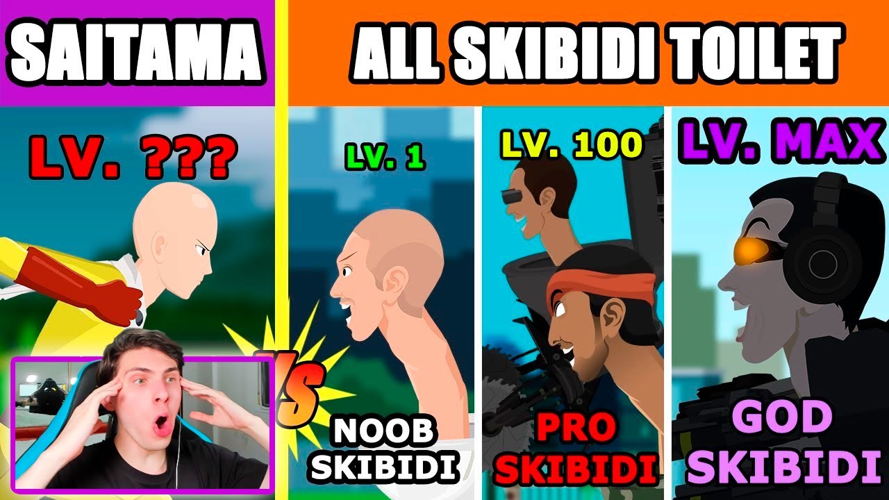 SAITAMA VS SKIBIDI TOILETS RETO NIVEL DE GUERRA - REACCION THEKALO