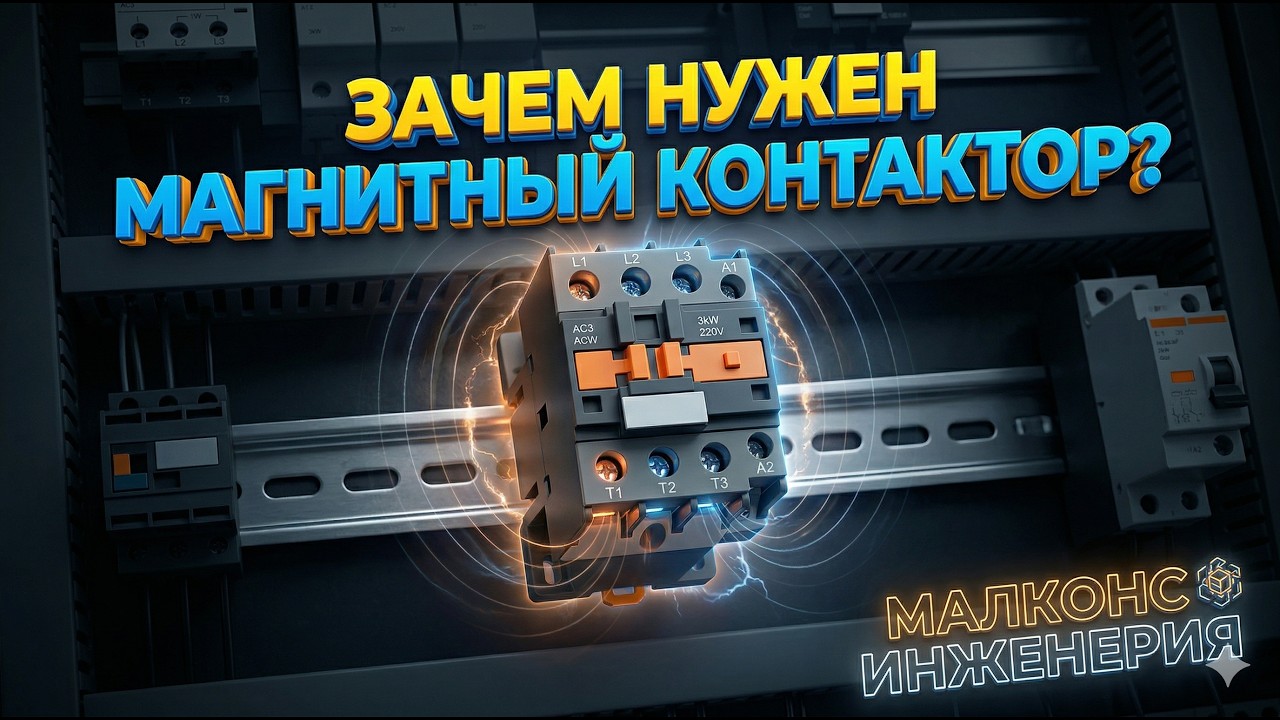 Почему вместо контактора нельзя использовать обычный выключатель? #контактор #пускатель #двигатель