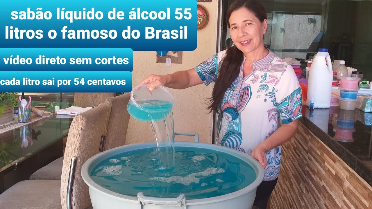 SABÃO LÍQUIDO DE ÁLCOOL! RENDEU 55 LITROS - O FAMOSO DO BRASIL!! CUSTANDO 54 CENTAVOS O LITRO!!