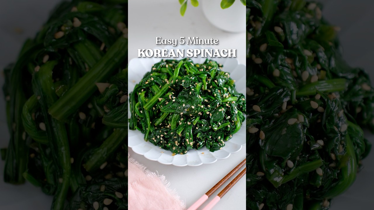 This Korean Spinach is ready in 5 minutes 😍 #easyrecipe