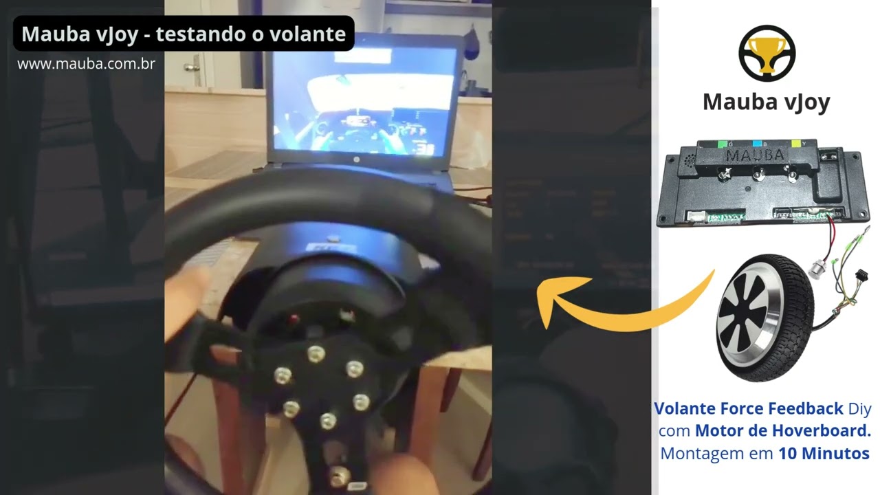 Mauba vJoy - Teste - Karlo com seu volante gamer DiY