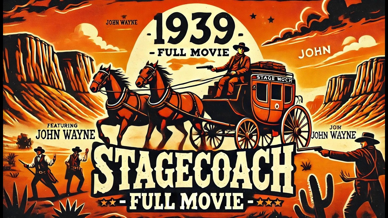Stagecoach (1939) - Full Movie | John Wayne | Classic Western | Restored HD