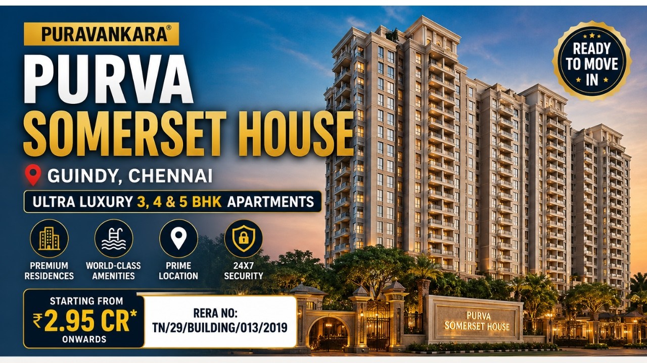Purva Somerset House  | ☎️+ 91-96435237983 | Kelambakkam, Chennai | 3bhk #chennaiflatsforsales