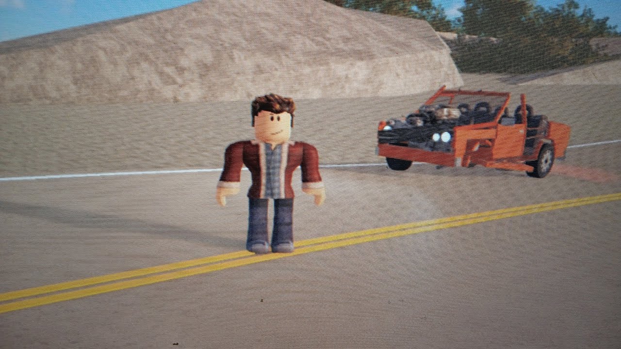 Playing drive cars down a hill in roblox!!!!