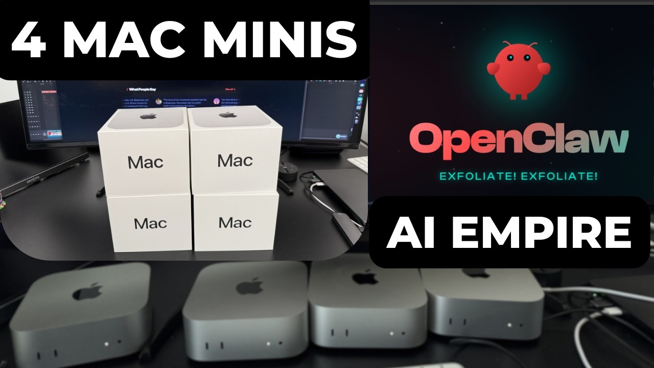 I Bought 4 Mac Minis to Run My AI Agents (OpenClaw Setup & Tutorial)