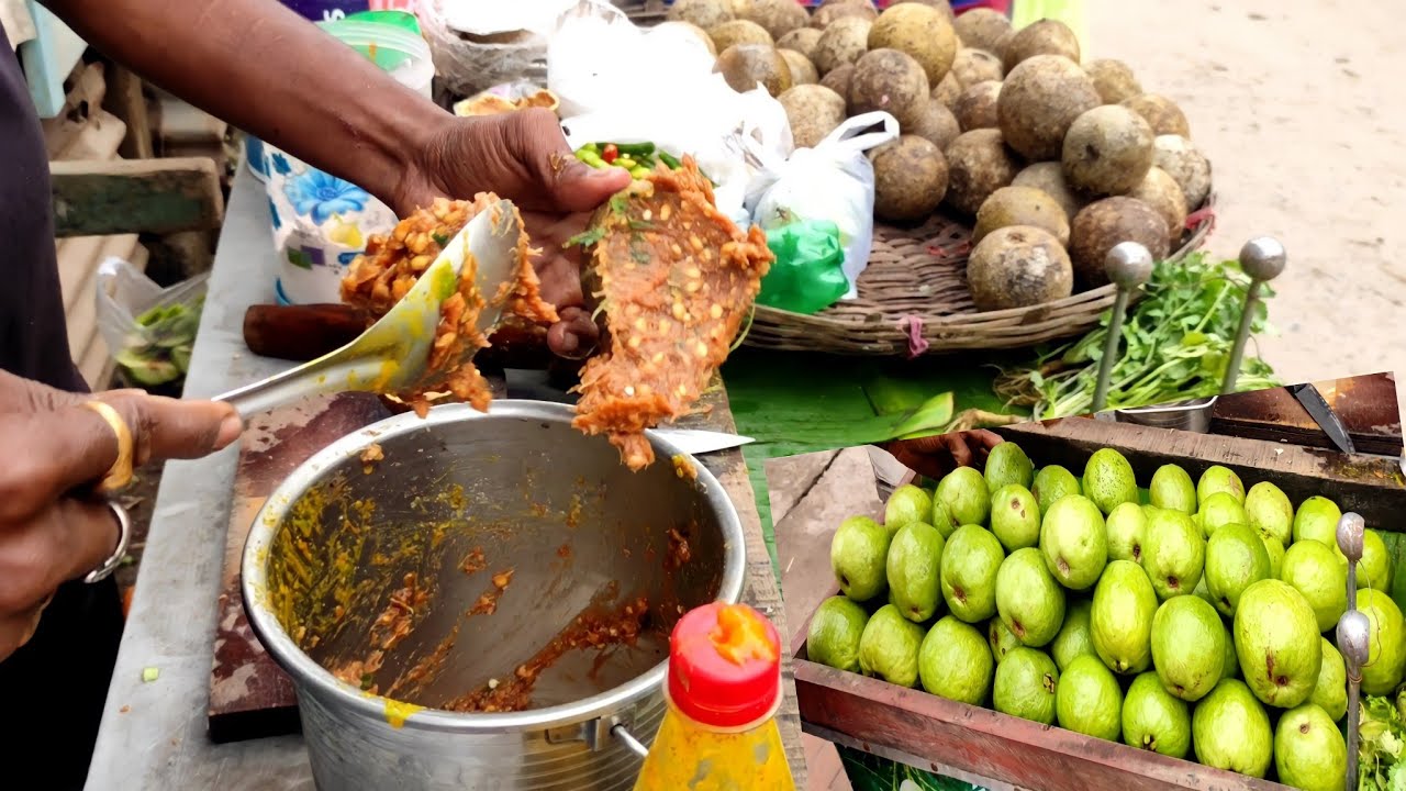 Mouth Watering Very Tasty Masala Bel Wood Apple and Guava Special - Indian Street Food