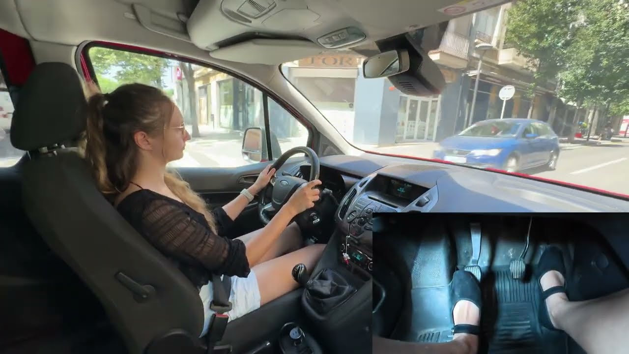 Girl Driving Manual Car in Ballet Flats👟 | Pedal View POV