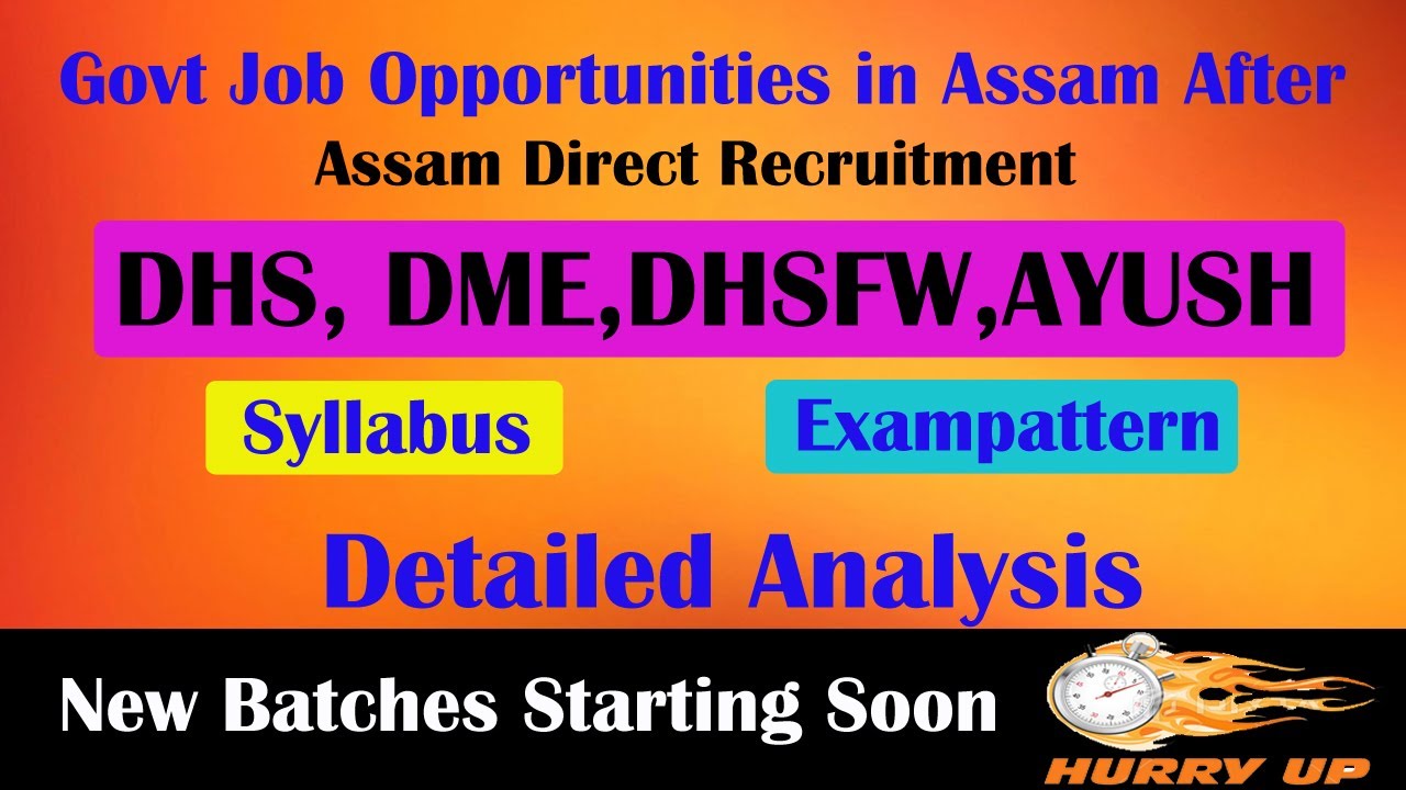 Assam Health Service Examination Detailed syllabus discussion | DHS | DME | DHSFW | AYUSH
