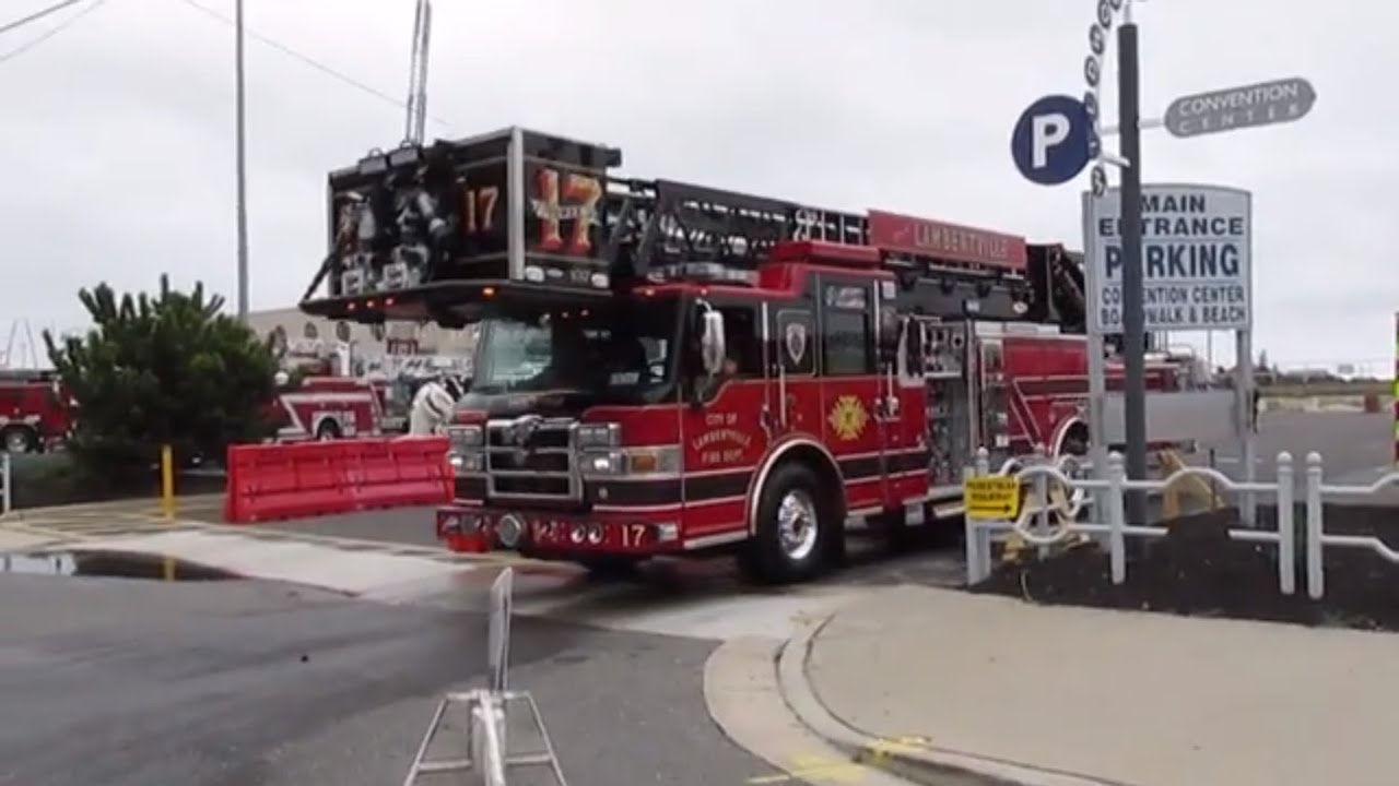 100th Video!! Apparatus Leaving Wildwood Fireman's Convention 2014