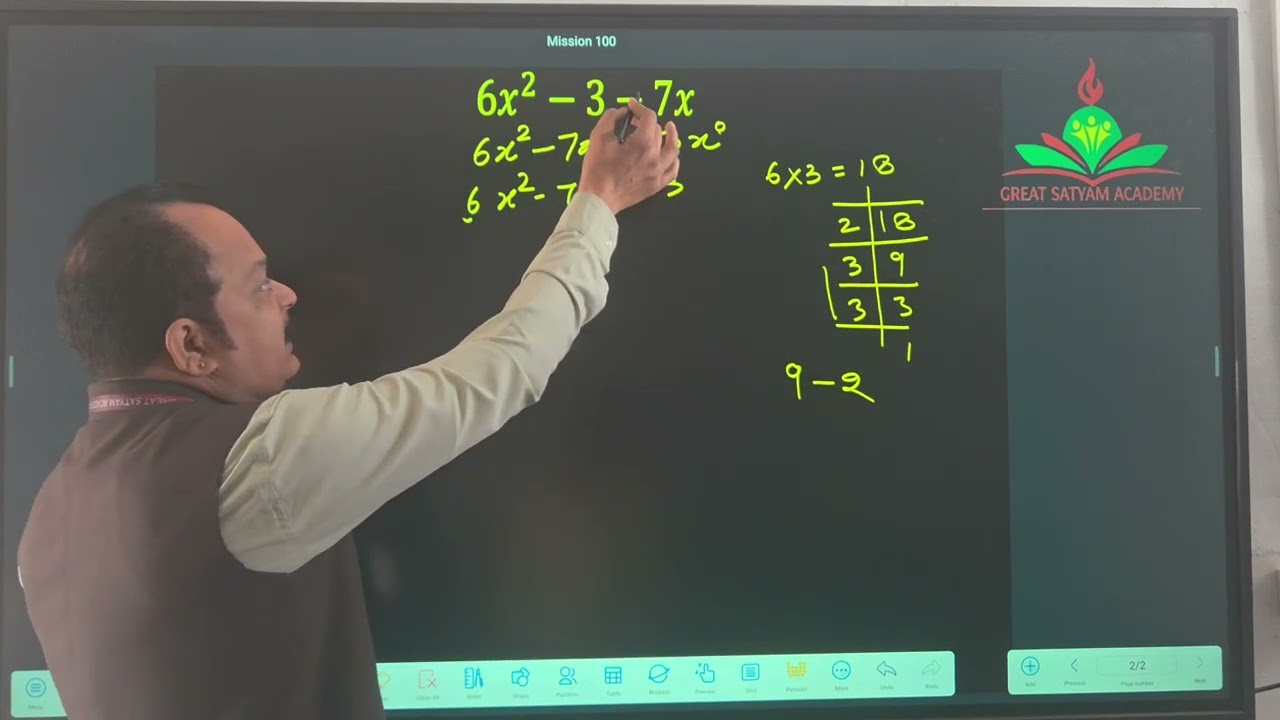MIDDLE TERM SPLITING METHOD CLASS 10 GREAT SATYAM ACADEMY SR. SEC. SCHOOL