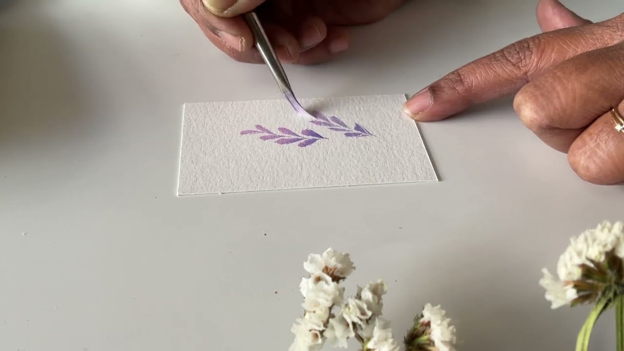 Learn how to paint lavender flowers by using a wedge brush |  Beginner friendly