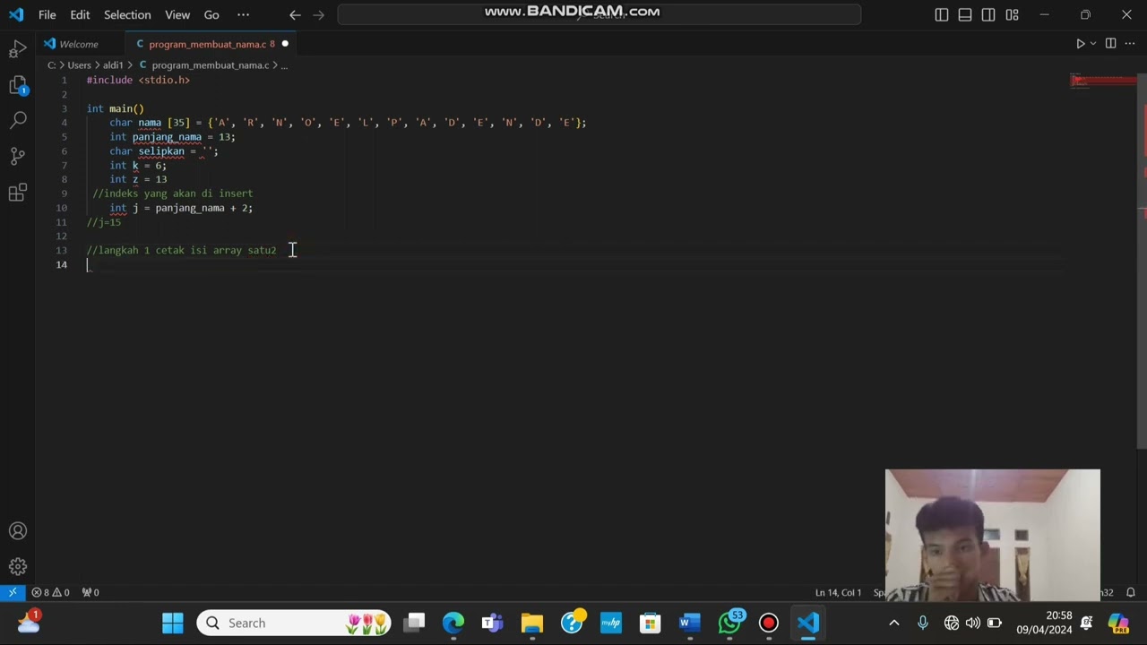 Tutorial Membuat Program Nama Array Menggunakan Operasi Insert dan Traverse