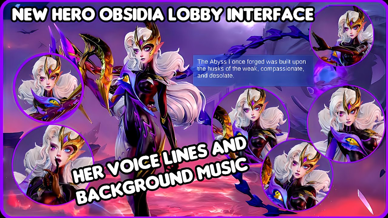 NEW HERO OBSIDIA LOBBY INTERFACE & BACKGROUND MUSIC WITH HER VOICELINES ~ MLBB
