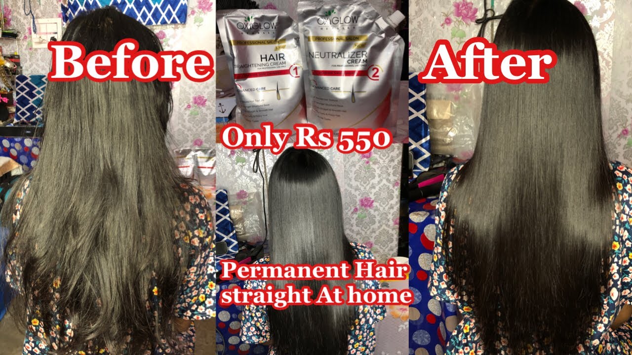 How to use OxyGlow Hair Straightener & Neutralizer cream | permanent hair straightening at home |