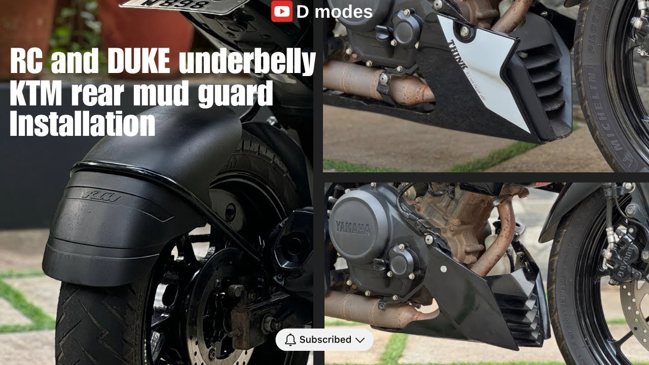 KTM Duke and Rc underbelly in mt15 | KTM rear mud guard installation | at home 🏠
