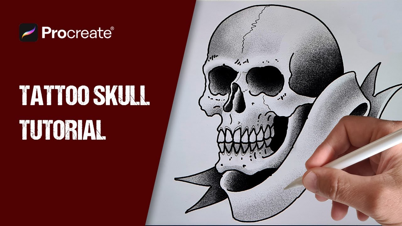 How to Draw a Skull - Procreate Tattoo Brushes
