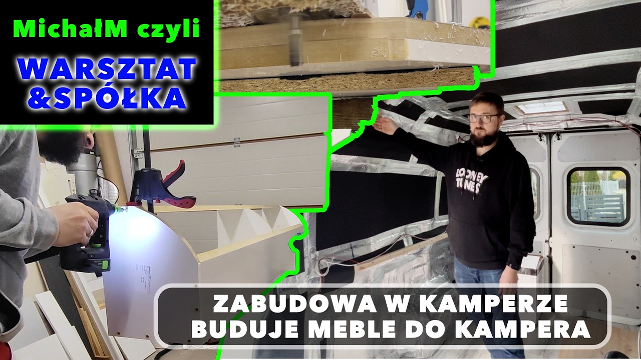 Zabudowa do kampera | Meble do kampera | Konstrukcja pawlaczy i szuflady na lodówkę | PART I