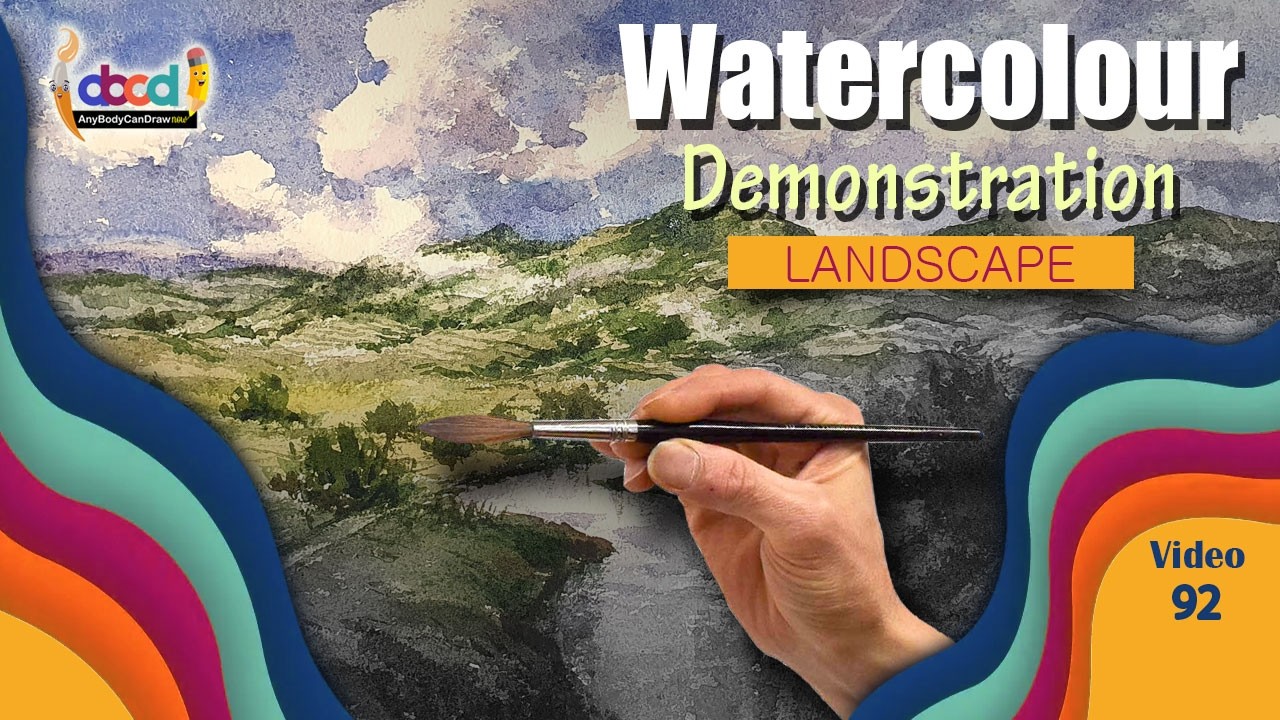 Watercolor Demonstration I Landscape Painting Tutorial I AnyBodyCanDrawNow