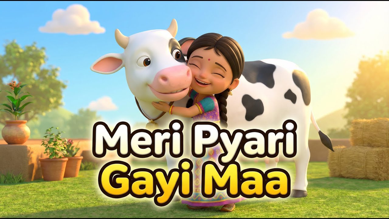 Meri Pyari Gayi Maa 🐄 | Hindi Kids Rhyme | Cow Song for Children | Nursery Rhyme Hindi..