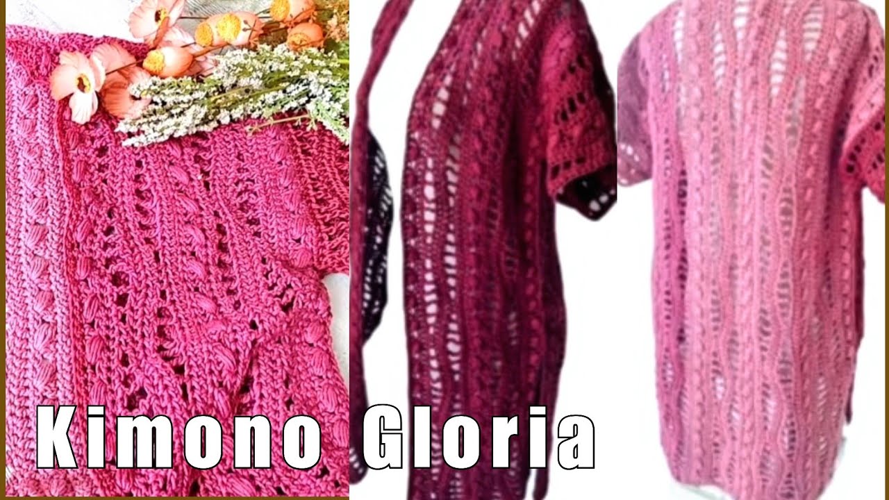 Kimono o chaqueta de verano primavera  a crochet. #kimonogloria