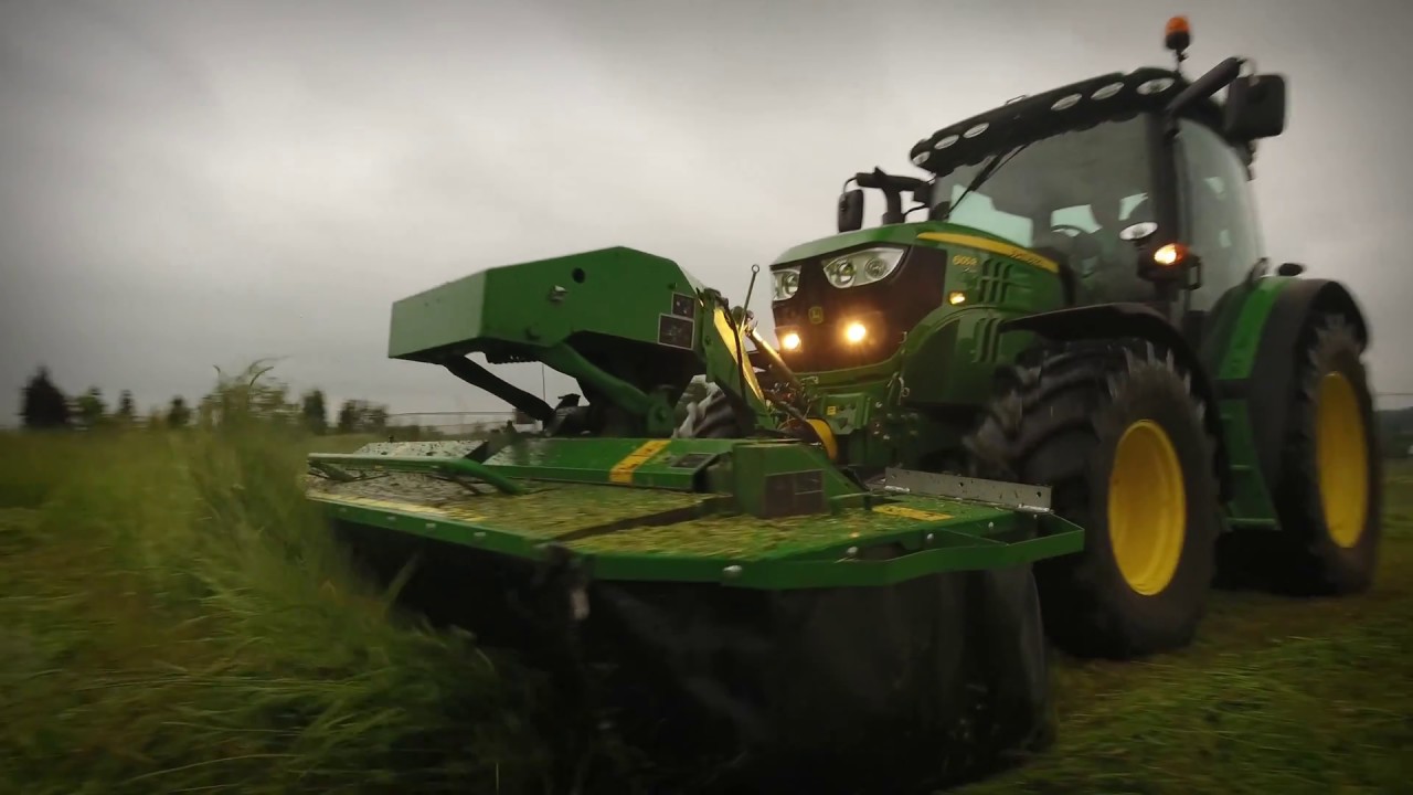 John Deere 6105R & 228 Front Mower & Kverneland Taarup 2628