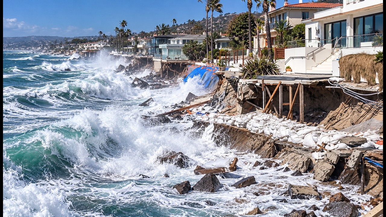 California Coast in Crisis: Powerful Waves Destroy Roads and Homes