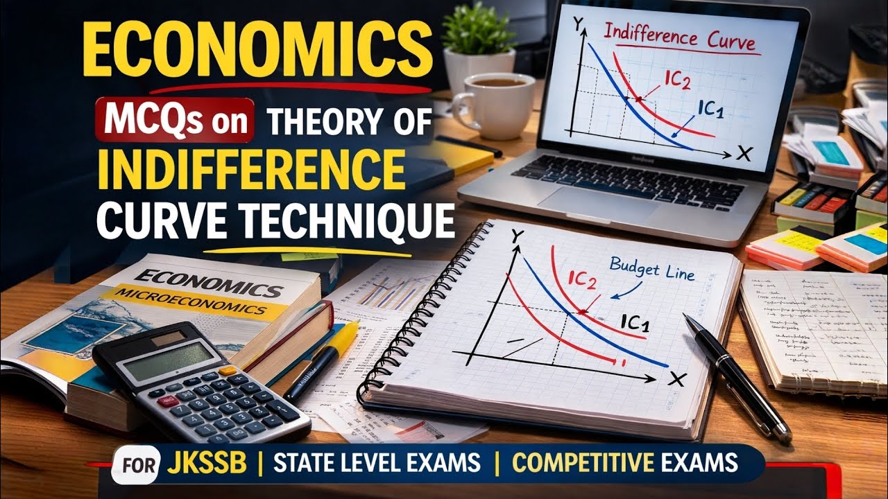 3 - General Economics | Theory of Indifference Curve Technique | Top MCQs | JKSSB & Competitive Exam