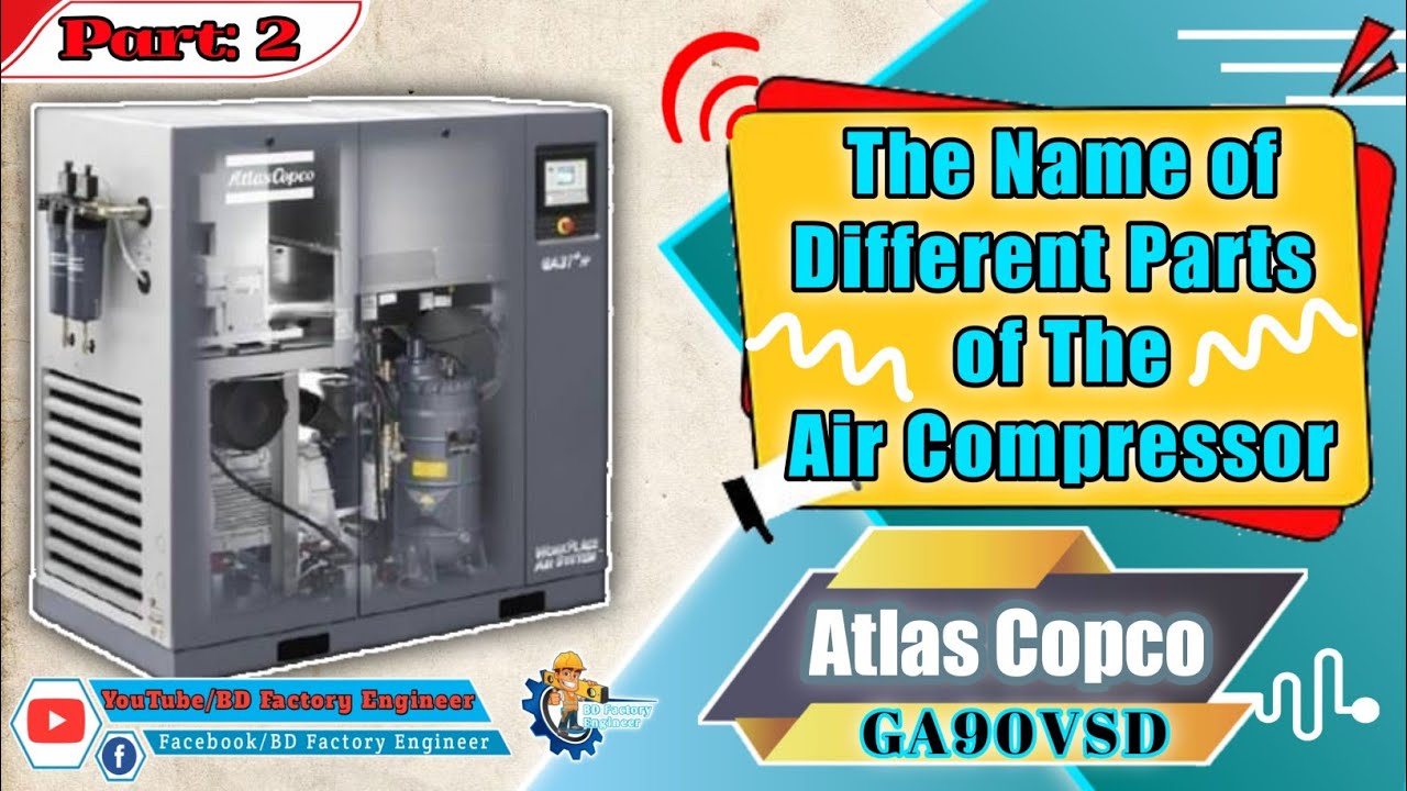 The Name of Different Parts of The Air Compressor || Part-2 || Atlas Copco GA90VSD Air Compressor