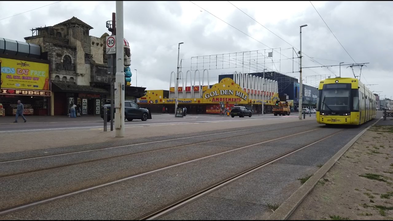 Deserted blackpool promenade  but only for 24 hrs as we walk around the town and promenade