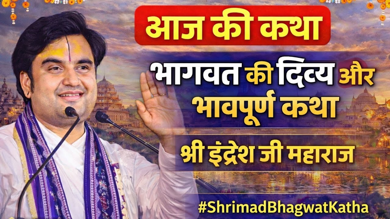 आज की भागवत कथा | श्रीकृष्ण भक्ति से जुड़ी प्रेरणादायक कथा | इंद्रेश जी महाराज 🙏✨