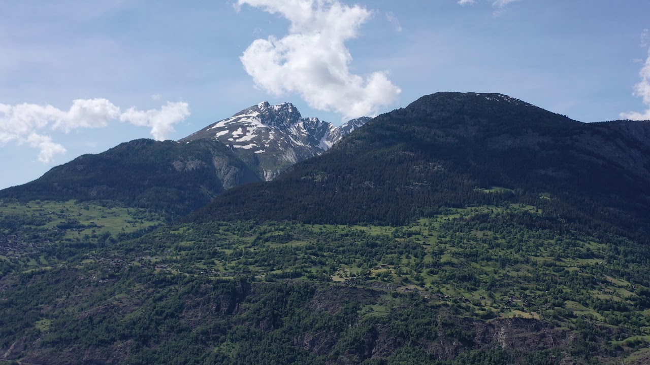 Ried-Brig, Valais, Wallis, Switzerland drone