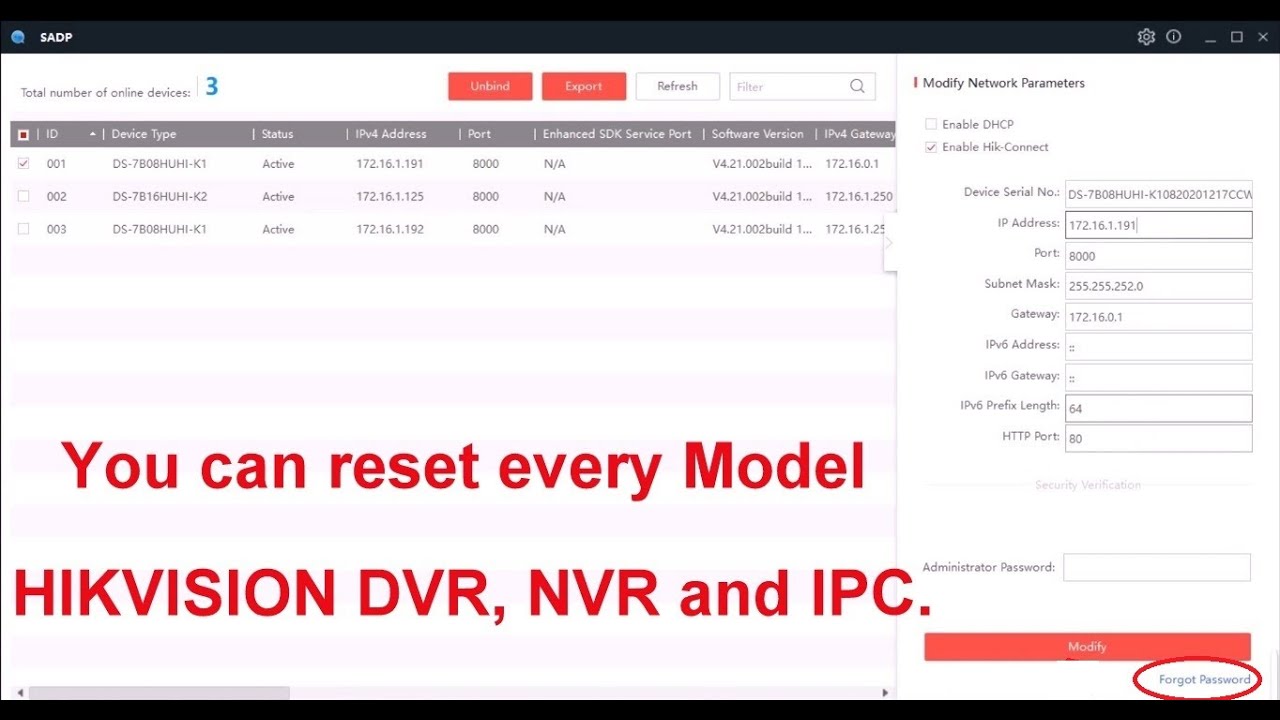 Восстановление пароля Hik Vision 2021. Это видео работает на всех моделях HIKVISION DVR NVR и IPC.