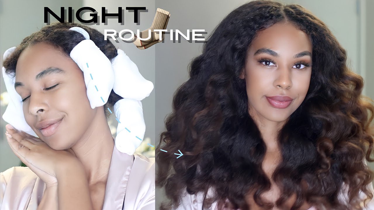 My Current Natural Hair Routine! Heatless Curls with socks