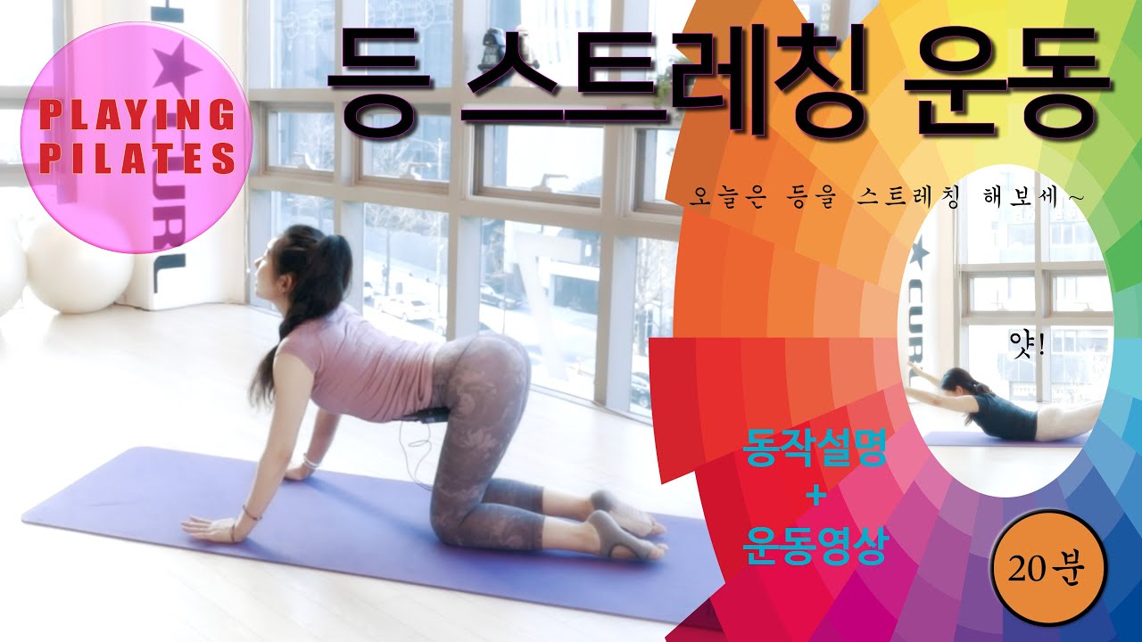 [Playing Pilates]등 스트레칭 운동❤️ Back Stretch Workout [홈트레이닝/자이로토닉/필라테스]