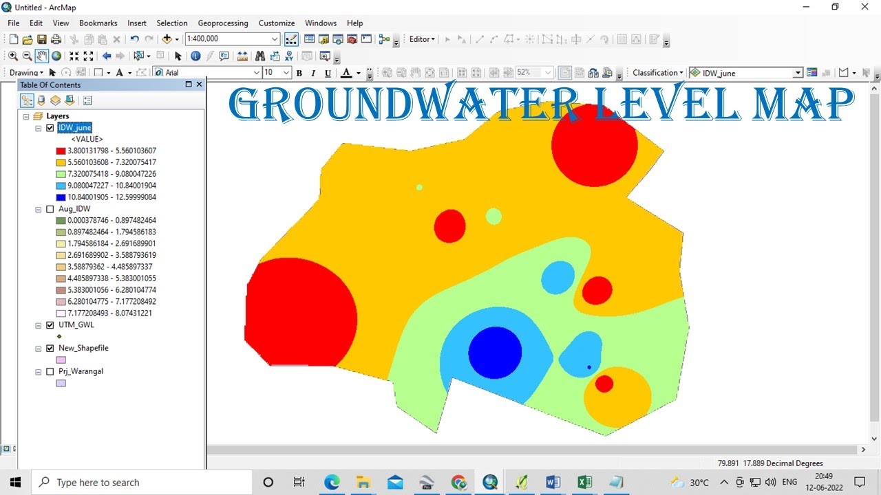 How to prepare Ground water level map or Depth to water level map using Arcgis || IDW