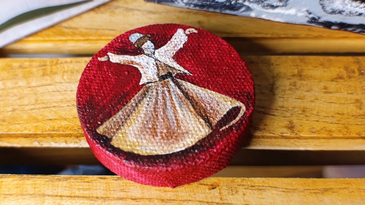 Пошаговая инструкция по рисованию суфийской картины на мини-холсте для начинающих | Картина с кру...