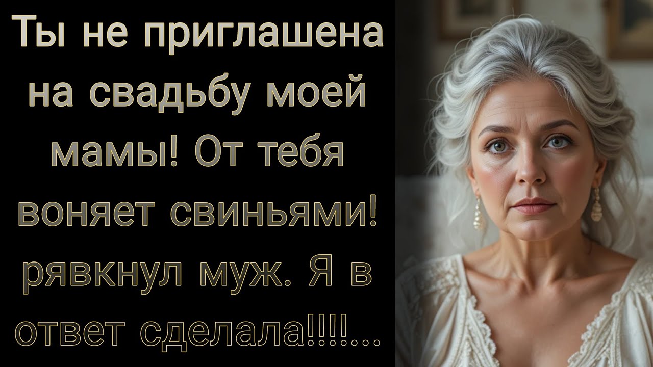Ты не приглашена на свадьбу моей мамы! От тебя воняет свиньями!  рявкнул муж. Я в ответ когда 