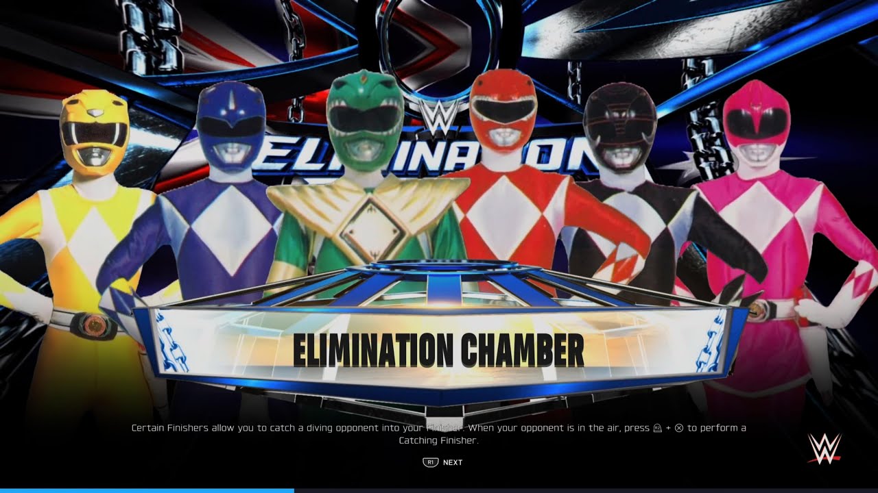 WWE 2K25 Mighty Morphin Power Rangers Elimination Chamber Match