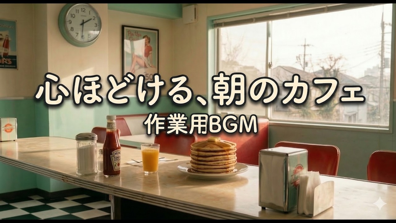【作業用BGM】心ほどける朝のカフェ。1日を自分のペースで始めるモーニングルーティン🥞☕️
